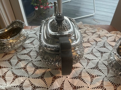 Victorian silver plate Tea set, pot sugar bowl jug Joseph Rogers Repoussè - Picture 9 of 10