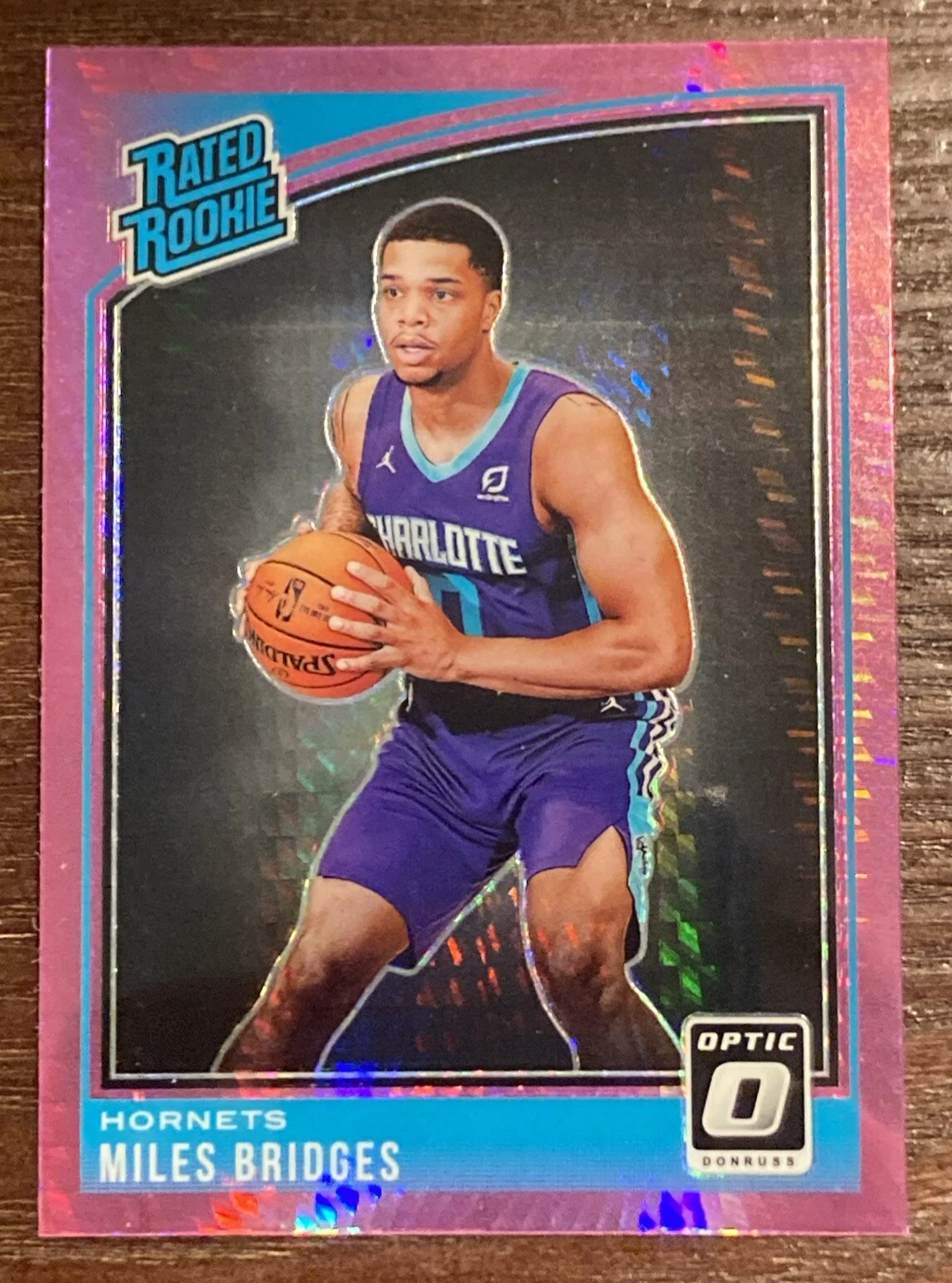 2018-19 Donruss Optic Rated Rookie Pink Hyper Prizm #172 Miles Bridges RC