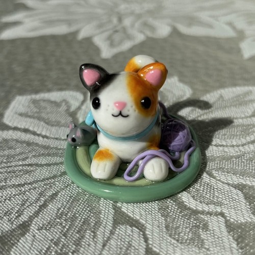 Handmade Kitty Cat Polymer Clay Figurine Decor Tiny Sculpture - Picture 14 of 41