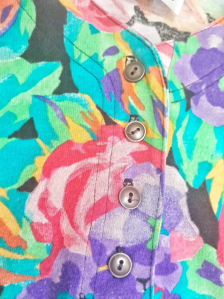 Blusa Top Estampado Floral Marca Terremoto Tierra de San Francisco Años 90 Rara De Colección Foto 3 de 4