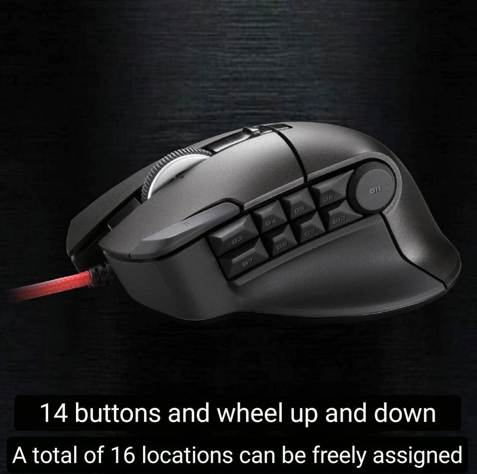 Gaming Mouse ELECOM JAPAN DUX 14-button 3500dpi Hardware Macros wired M-DUX50BK - Image 2 of 4