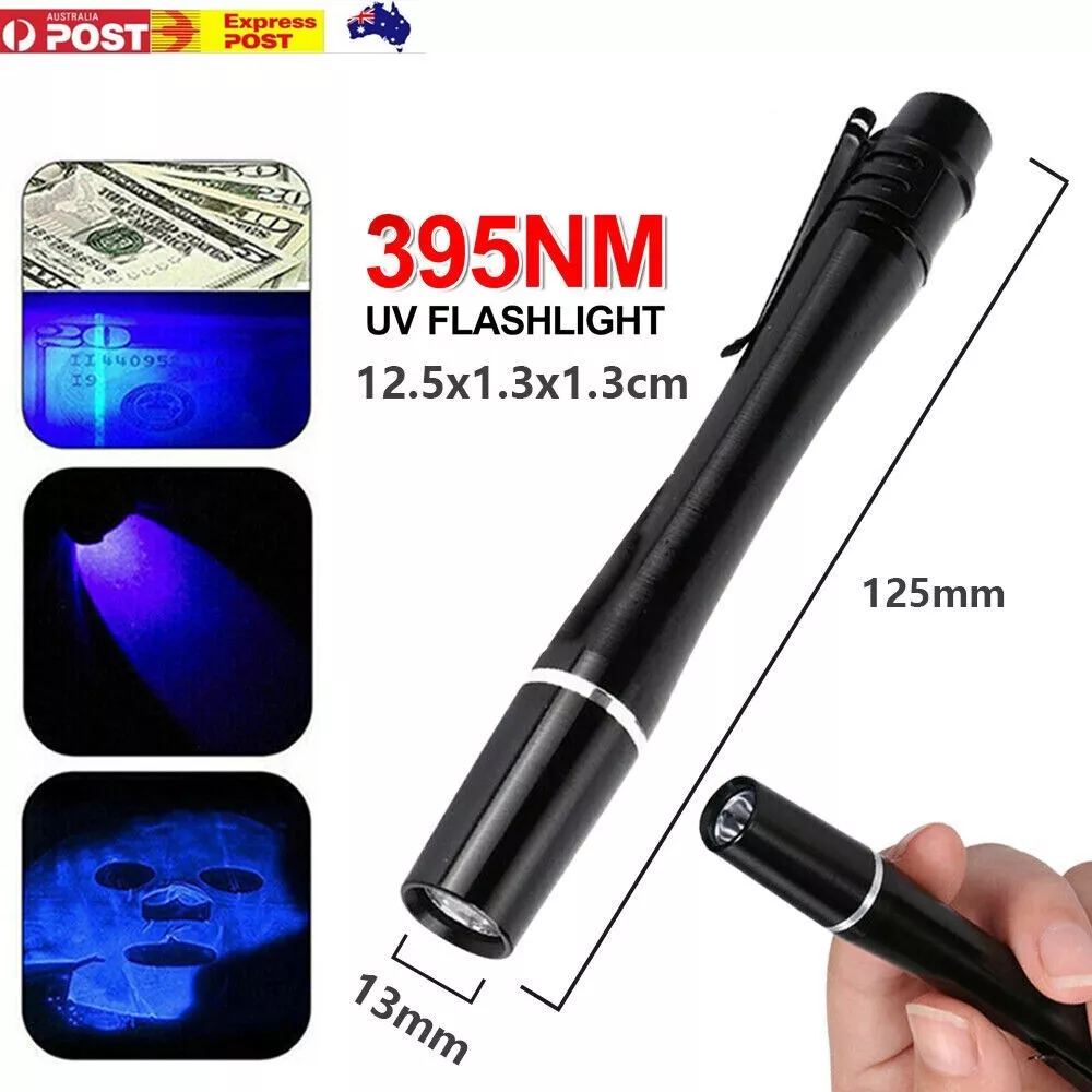 UV Ultra Violet LED Flashlight Blacklight Light 395nM Inspection Lamp Torch Mini