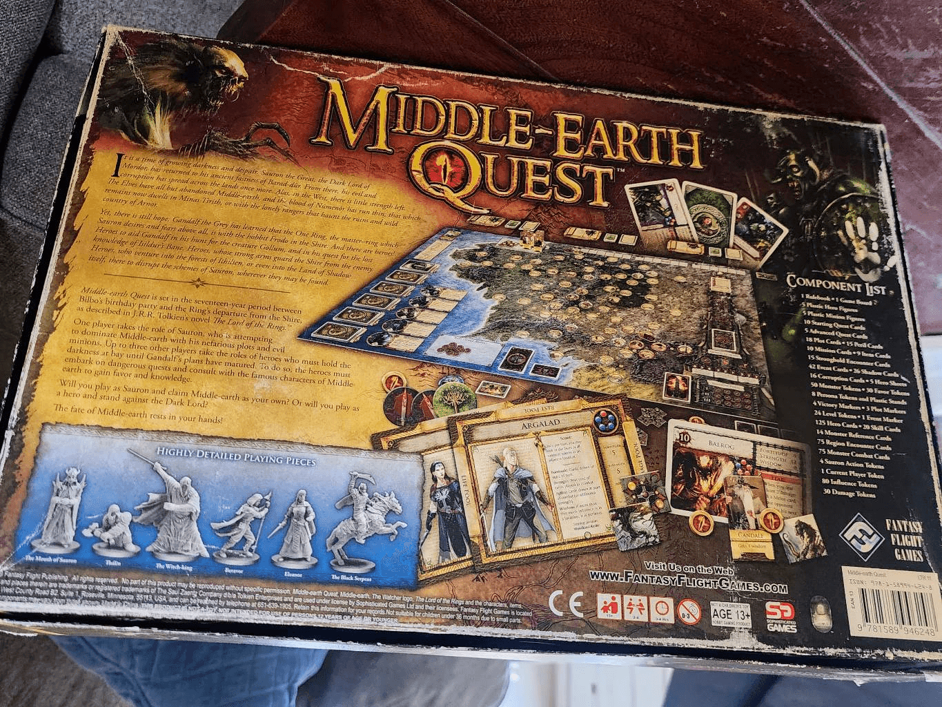 Lord of the Rings Middle-Earth Quest board game partially