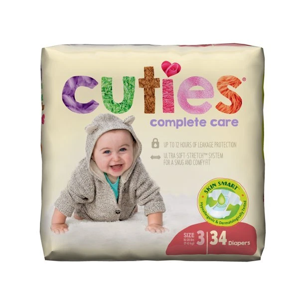 Cuties® First Quality Complete Care Baby Diaper, Size 3