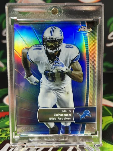 2012 Topps Finest Calvin Johnson /99 Blue Refractor #20 Lions