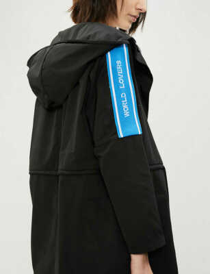 sandro PARIS サンドロ　ボアPコート　ネイビー　36 Sandro Paris Women's 38/S Black Mario Jacket World Lovers Stripe