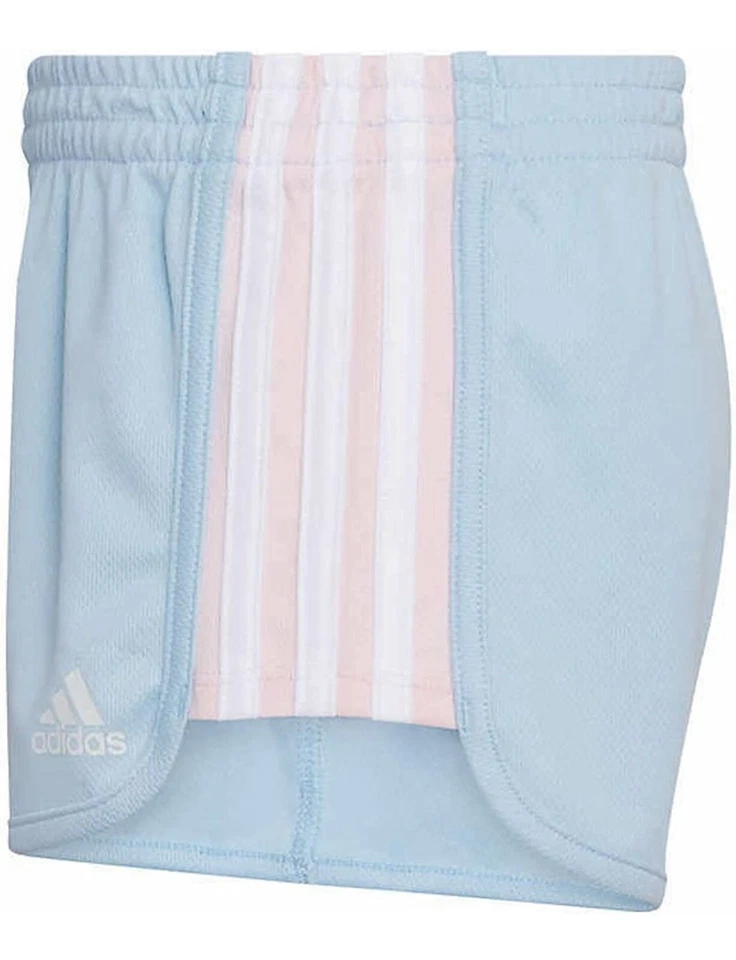 Juego de 3 piezas Adidas para niñas | Camisetas (rosa y blanco) | Pantalones cortos (azul) | Talla 6 Foto 3 de 3