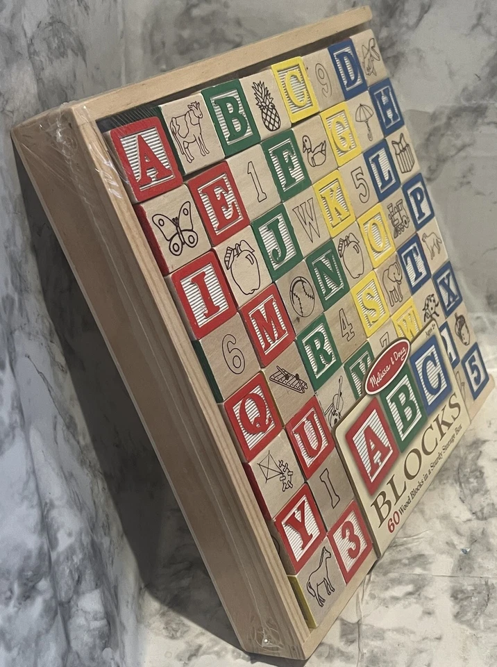 ABC Blocks - 60 Wood Blocks in Sturdy Storage Box - 000772079198 - Image 2 of 4