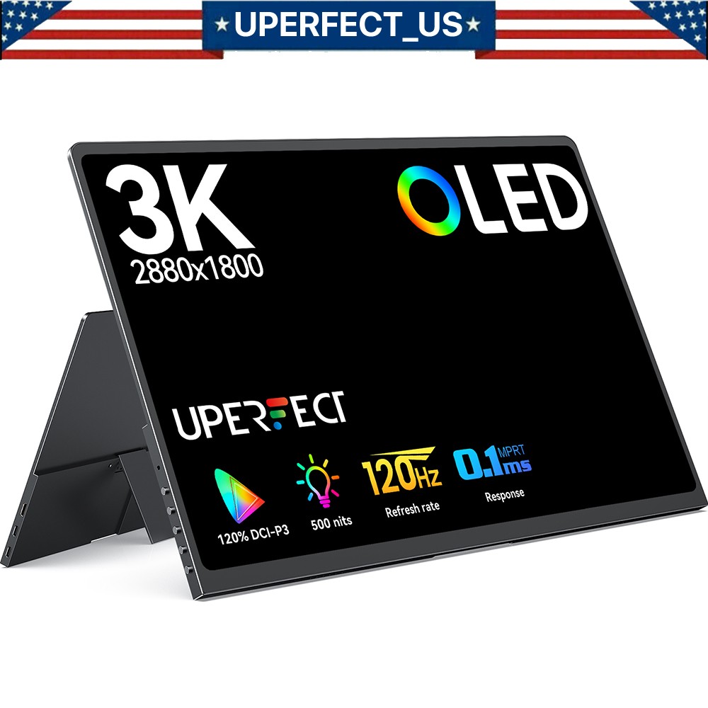 UPERFECT 14" 3K OLED Portable Monitor 2880*1800 500000:1 Gaming Monitor For Xbox