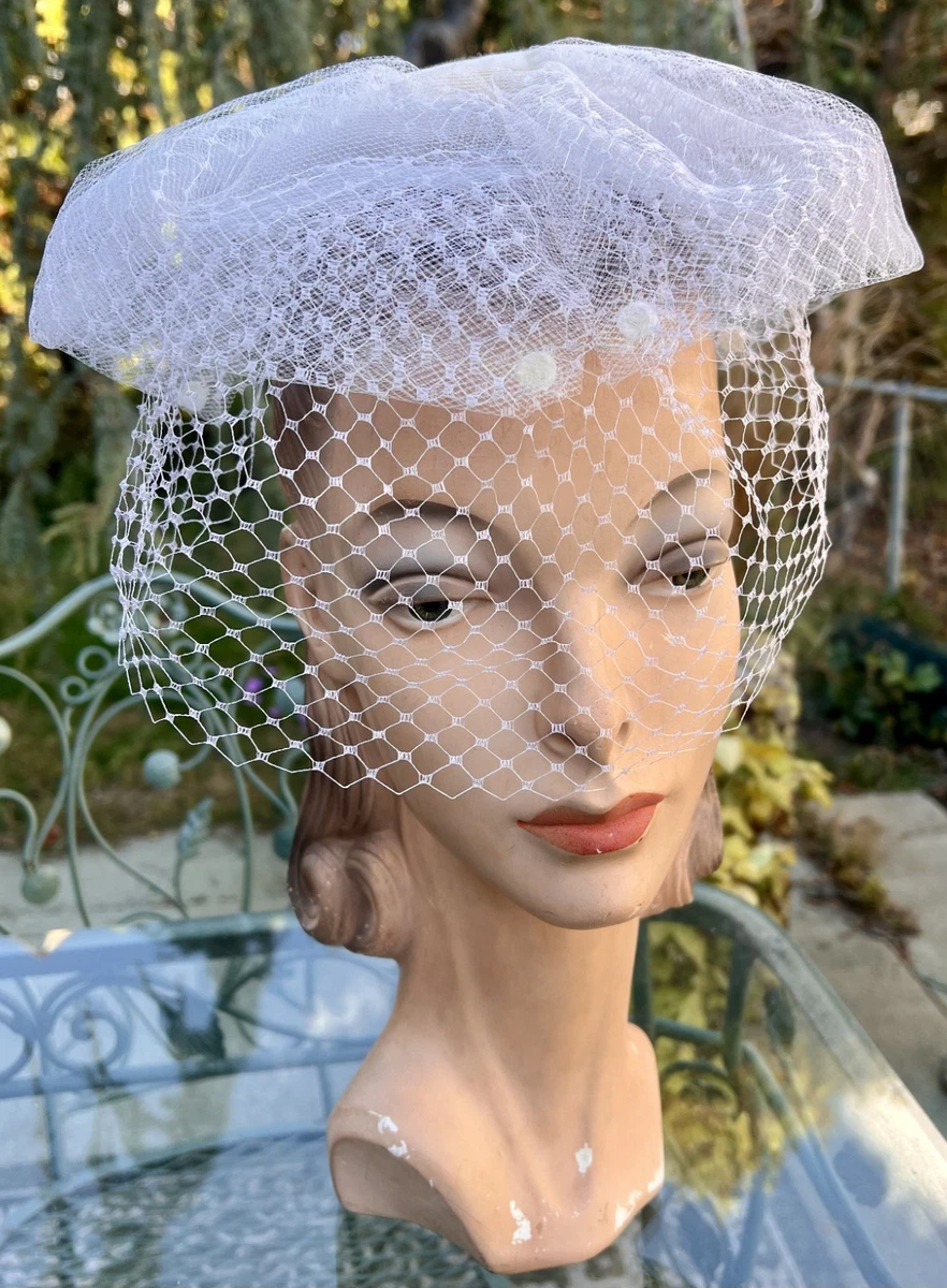 White Net Vintage Hats for Women for sale | eBay display picture 2