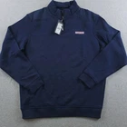 Vineyard Vines Pullover Mens M Blue Cotton Shep Shirt Quarter Zip Pullover Mock