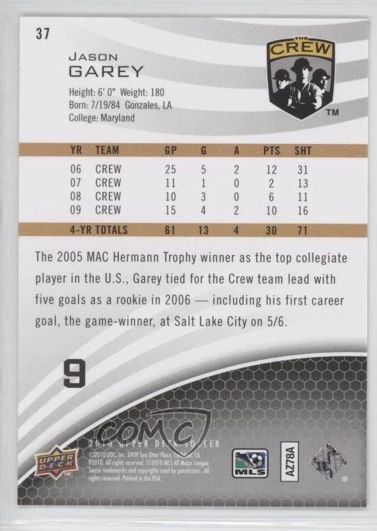 2010 Upper Deck Jason Garey #37 - Image 2 of 2