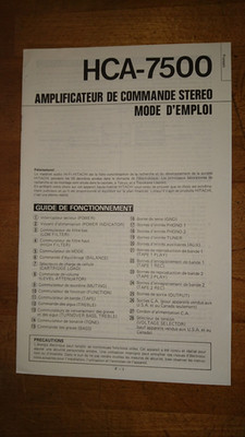 Hitachi HCA-7500 Francais  Bedienungsanleitung Operating Instuctions Manual
