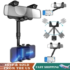 Universal 360° Car Rearview Mirror Mount Stand Holder Bracket for Cell Phone GPS