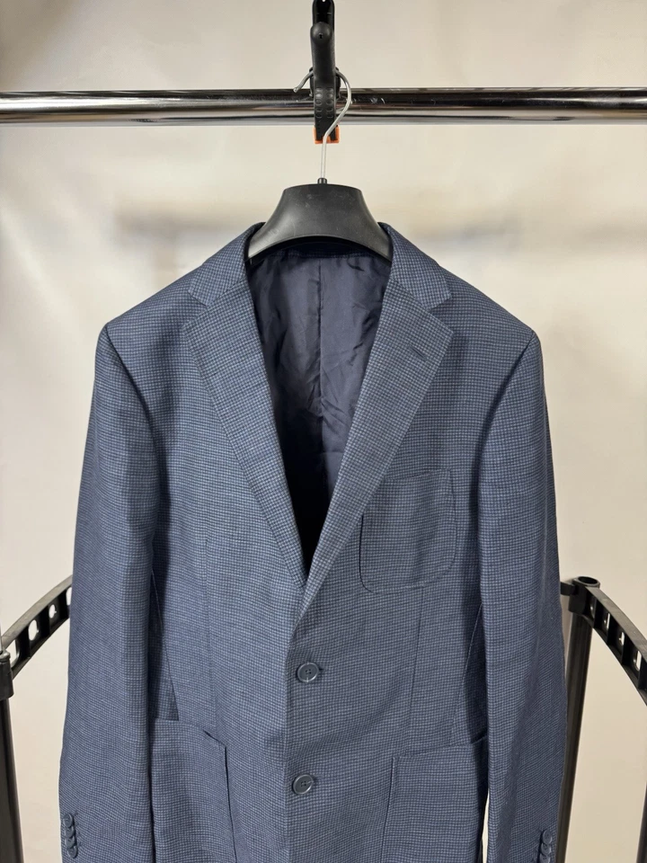 Chaqueta Blazer Z Zegna Hombre Talla IT 48 US 38 Azul Marino Dos Botones Foto 2 de 4