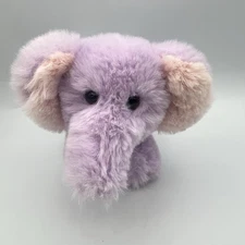 Worlds Softest Plush Cute Mini Purple Pink Elephant Stuffed Animal Toy 5"EUC