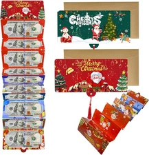 (2 Pack) unique christmas cash gift envelopes for 4.3 x 8.6 inches, red-2 