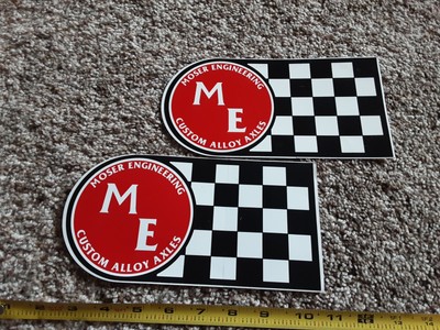 Lot of 2 Vintage 90s Moser Engineering Racing Decals Stickers NHRA PDRA IHRA 