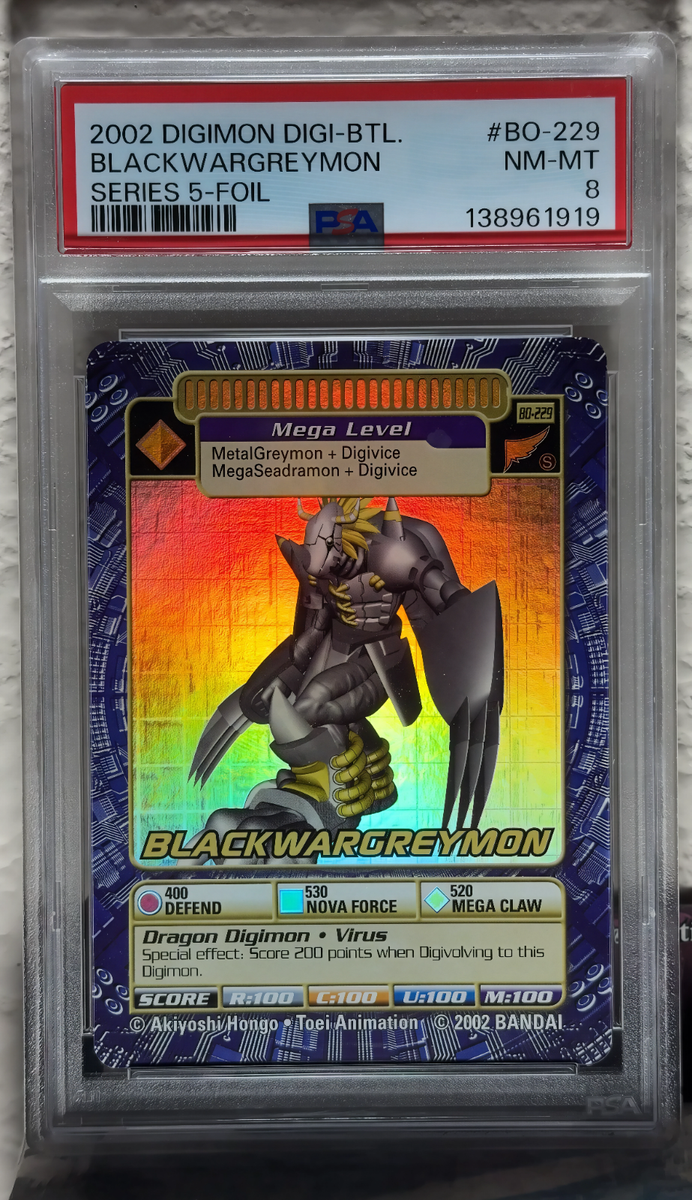 2002 Digimon BlackWargreymon Digi Battle Series 5 Holo PSA 8 NM