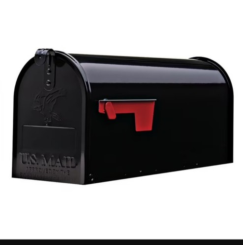 Architectural Mailboxes Elite Galvanized Steel, Medium, Post-Mount Mailbox in Bl - Picture 1 of 1