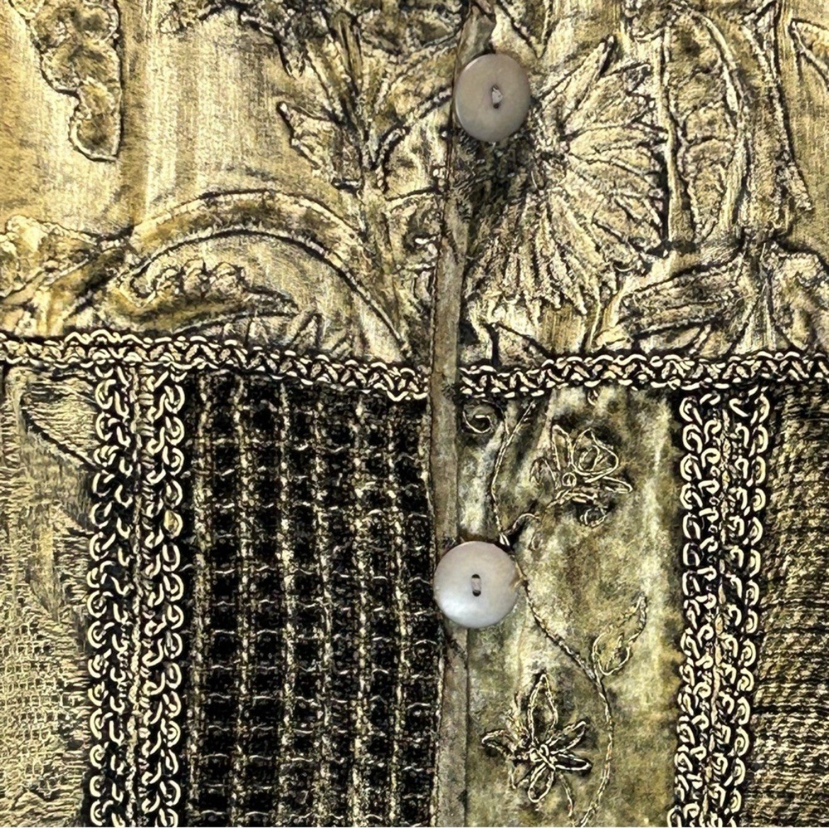 Flashback Mandarin Tapestry Patchwork Gold Black … - image 5