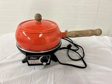 Vintage Oster electric Fondue red model 701-01A
