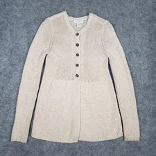 Banana Republic Sweater Cardigan Womens Small Beige Wool Rayon, Angora Rabbit