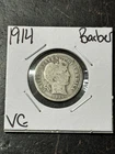 1914 P Barber Silver Dime Nice VG Very Good U.S. 10c Type Coin (Raw18825)