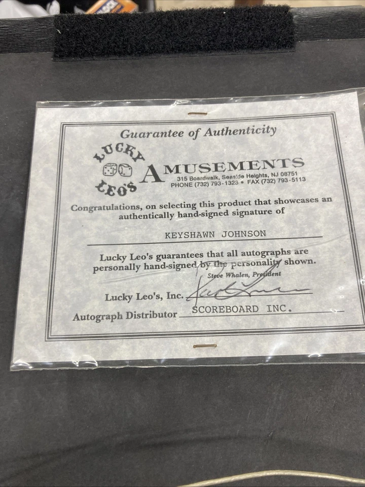 Foto firmada por Keyshawn Johnson NY Jets - Enmarcada con casco de equipo y certificado de autenticidad Foto 4 de 4