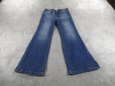 Insane Gene Jeans Womens 15 Waist 31 Mid Rise Long Flare Stretch Denim