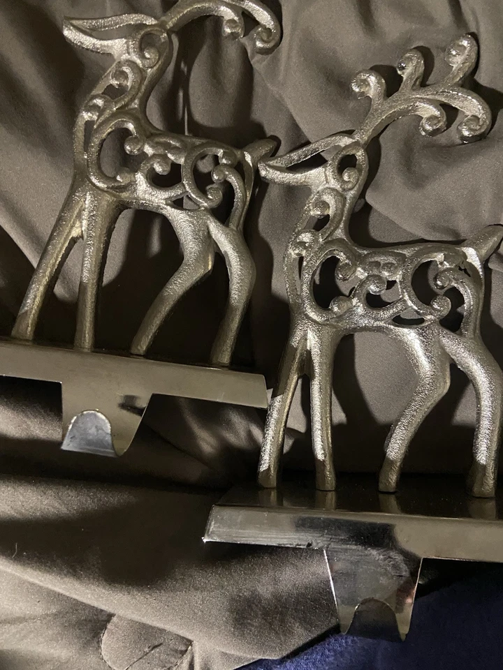 Lote 2 perchas y base ponderada vintage de ciervo de Navidad Foto 2 de 4