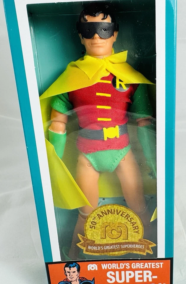 Mego ROBIN 8" VARIANT 50th ANNIVERSARY WORLD'S GREATEST SUPER-HEROES DC 2023! - Image 3 of 4