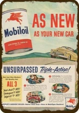 1949 MOBILOIL MOTOR OIL Vintage Look DECORATIVE METAL SIGN - MOBILGAS MOBIL OIL