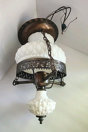Lámpara colgante de techo de 12" de colección acolchada Hobnail blanca de vidrio con leche Swag 》 - Imagen 12 de 23