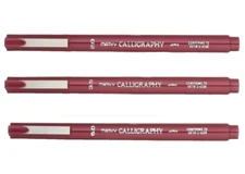 Marvy Uchida Calligraphy Marker 2.0-3.5-5.0mm Burgundy 3/Pk School Office Write