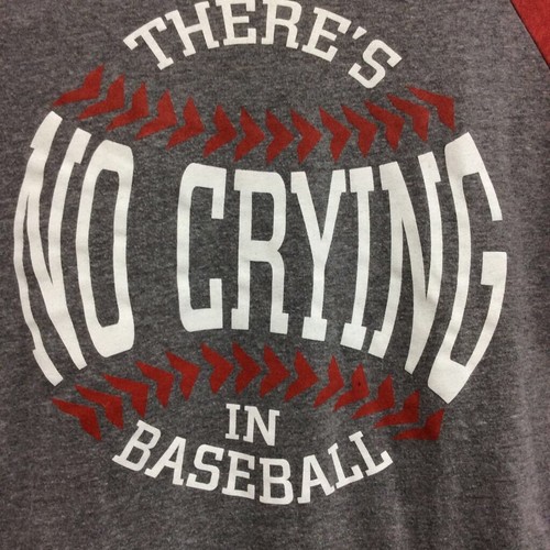 Camiseta para mujer Next Level gris jaspeada There's No Crying In Baseball Crew S - Imagen 3 de 9