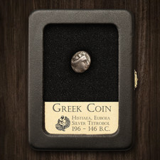 RARE Greek Silver Coin Tetrobol - Euboea Histiaea - With Display Case  Gorgeous
