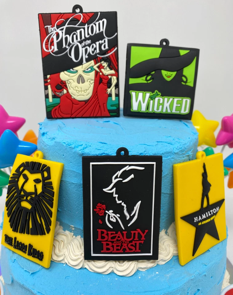 Icónico juego de decoración de pasteles musicales de Broadway - Wicked, Hamilton, Phantom, nuevo Foto 2 de 4