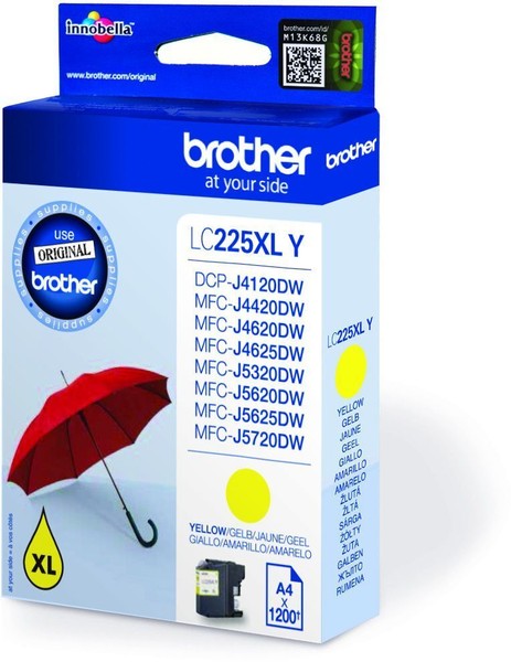 Brother Tintenpatrone LC-225XLY Gelb (Reichweite: Ca. 1200 Seiten) Neu Ovp-image