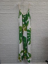 New Farm Rio White Monstera Maxi Dress Size Medium