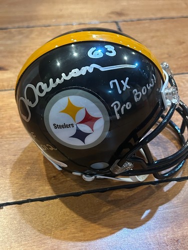 Dermontti Dawson HOF 2012 ++ Signed Auto PITTSBURGH STEELERS Mini Helmet JSA - Picture 6 of 17
