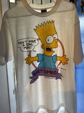 Vintage Bart Simpson “Don’t have a cow, Man” Single Stitch Made in USA Mens XL