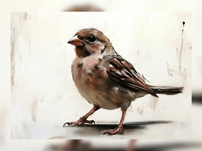 Entzückendes Spatz Design 5''x7'' Druck auf mattem Papier | Fesselnder Vogel Kunstwerk