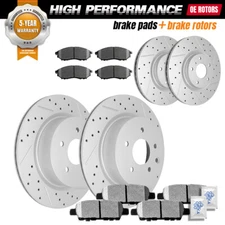Front Rear Drilled Brake Rotors + Ceramic Pads for Nissan 370Z Infiniti G35 G37