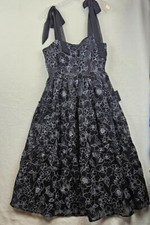 Lulus Women Midi Dress Large Black Floral Tiered Brand New "Proof of Perfection"