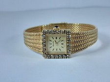 RELOJ PULSERA MUJER VINTAGE NIVADA CHAPADO EN ORO MECÁNICO 17 JOYAS