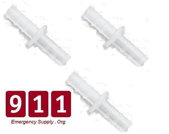 Latex Free Oxygen Supply Tubing Connectors Connect 2 Tube Together 3 Pack Barrel