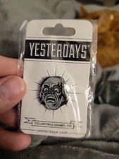 GHOUL MANIAC MONSTERS (BLACK & WHITE) LAPEL PIN YESTERDAYS CO