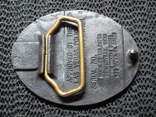 LAS VEGAS METROPOLITAN POLICE BRASS BELT BUCKLE! VINTAGE! VERY RARE! EXCLUSIVE! - Picture 2 of 11