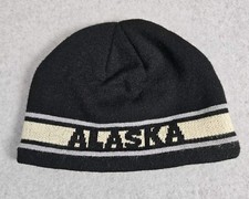 ALASKA Black Cream Grey Beanie Cap, One Size